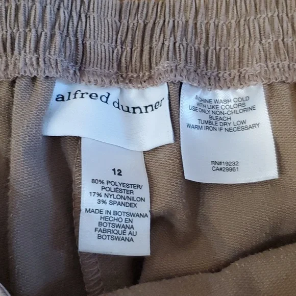 Alfred Dunner Womens Pull On Pants Corduroy Size 12 Tan - Picture 6 of 11